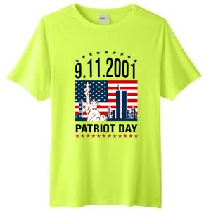 Never Forget 9/11/2001 American Flag Patriotic Memorial Day Tall Fusion ChromaSoft Performance T-Shirt