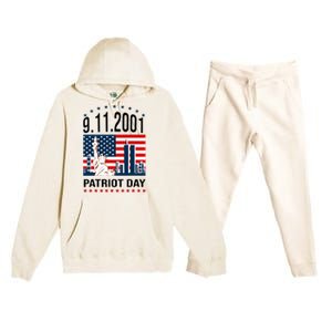 Never Forget 9/11/2001 American Flag Patriotic Memorial Day Premium Hooded Sweatsuit Set