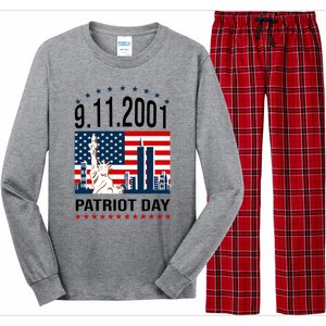 Never Forget 9/11/2001 American Flag Patriotic Memorial Day Long Sleeve Pajama Set