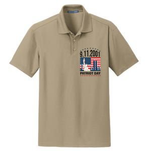 Never Forget 9/11/2001 American Flag Patriotic Memorial Day Dry Zone Grid Polo