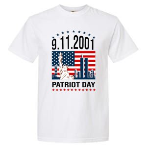 Never Forget 9/11/2001 American Flag Patriotic Memorial Day Garment-Dyed Heavyweight T-Shirt