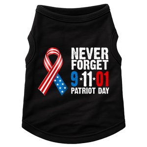 Never Forget 9.11.01 USA Ribbon Patriot Day Doggie Tank