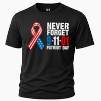 Never Forget 9.11.01 USA Ribbon Patriot Day Cooling Performance Crew T-Shirt
