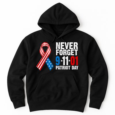 Never Forget 9.11.01 USA Ribbon Patriot Day Hoodie