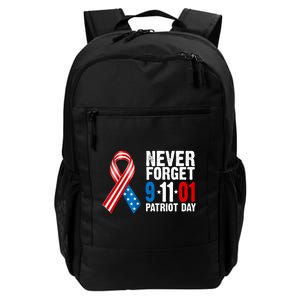 Never Forget 9.11.01 USA Ribbon Patriot Day Daily Commute Backpack