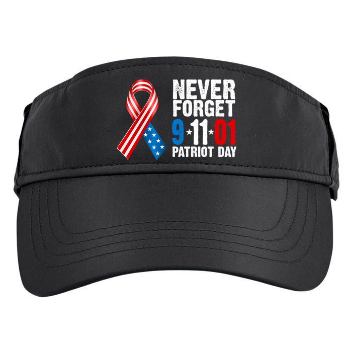 Never Forget 9.11.01 USA Ribbon Patriot Day Adult Drive Performance Visor