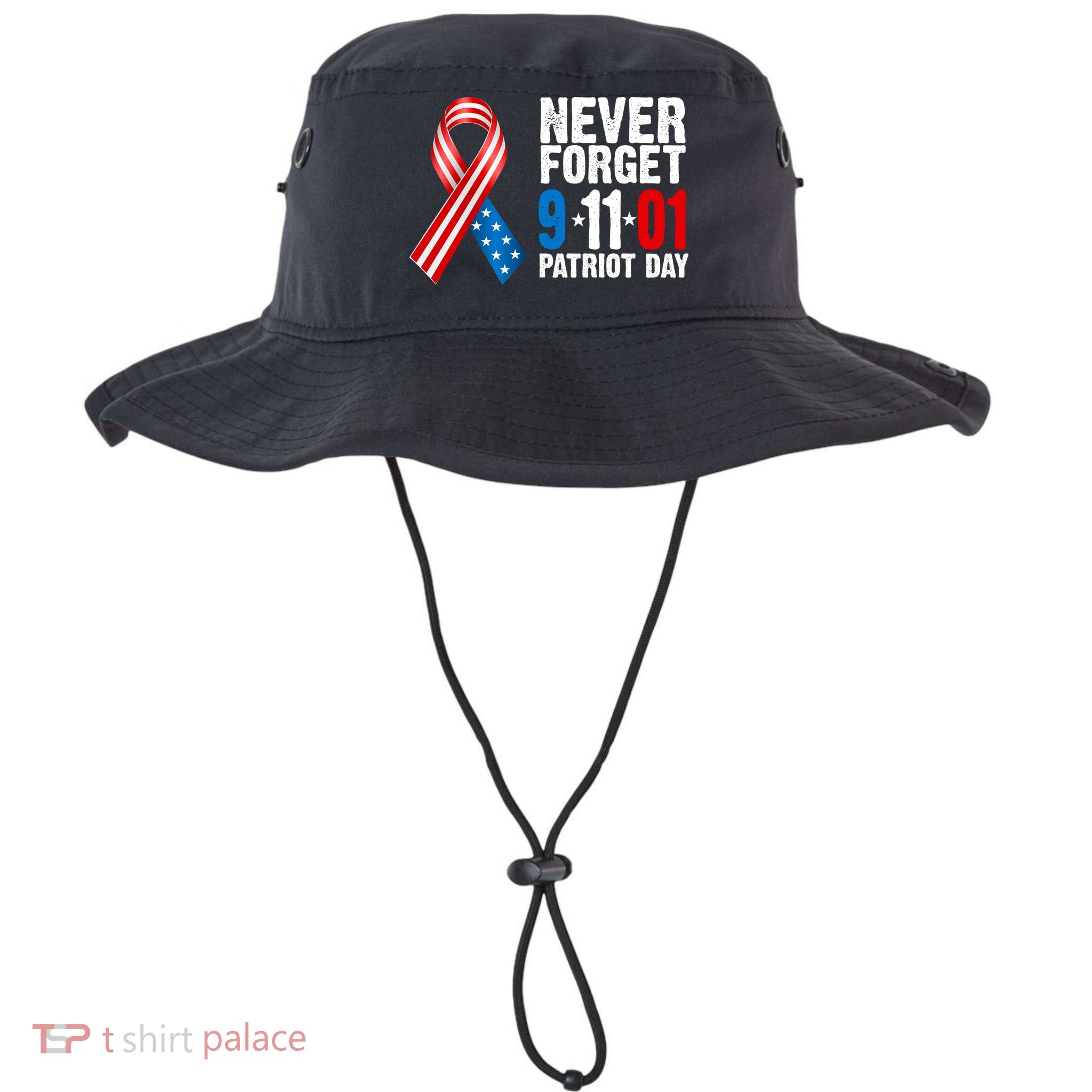 Never Forget 9.11.01 USA Ribbon Patriot Day Bucket Hat