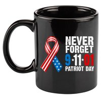Never Forget 9.11.01 USA Ribbon Patriot Day 11oz C Handle Ceramic Mug