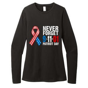 Never Forget 9.11.01 USA Ribbon Patriot Day Womens CVC Long Sleeve Shirt