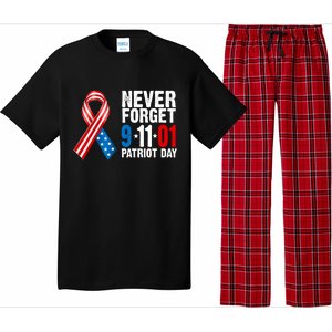 Never Forget 9.11.01 USA Ribbon Patriot Day Pajama Set