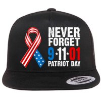Never Forget 9.11.01 USA Ribbon Patriot Day Flatbill Hat