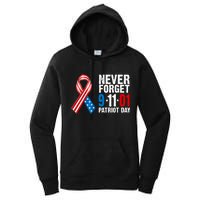 Never Forget 9.11.01 USA Ribbon Patriot Day Women's Pullover Hoodie