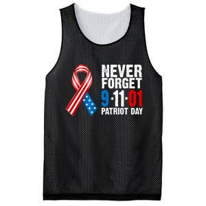 Never Forget 9.11.01 USA Ribbon Patriot Day Mesh Reversible Basketball Jersey Tank