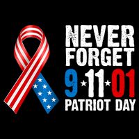 Never Forget 9.11.01 USA Ribbon Patriot Day Poster