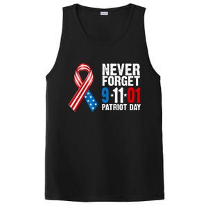 Never Forget 9.11.01 USA Ribbon Patriot Day PosiCharge Competitor Tank