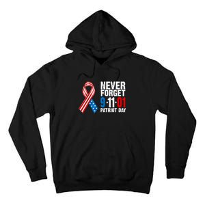 Never Forget 9.11.01 USA Ribbon Patriot Day Tall Hoodie