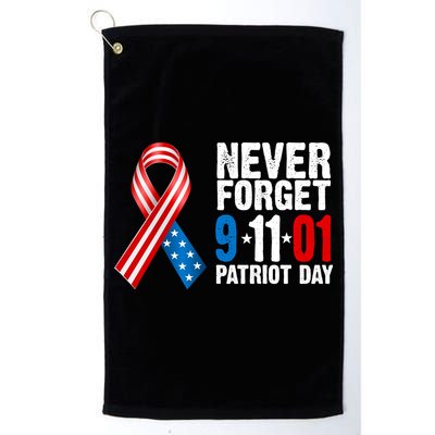 Never Forget 9.11.01 USA Ribbon Patriot Day Golf Towel