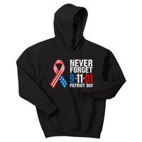 Never Forget 9.11.01 USA Ribbon Patriot Day Kids Hoodie