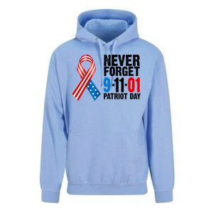 Never Forget 9.11.01 USA Ribbon Patriot Day Unisex Surf Hoodie