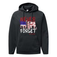 Never Forget 9/11/01 Patriot Day Memorial Performance Fleece Hoodie