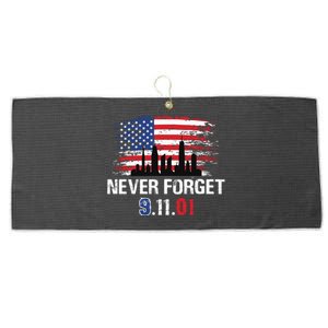 Never Forget 9.11.01 Large Microfiber Waffle Golf Towel