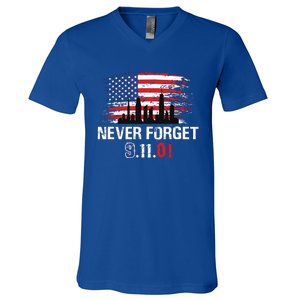 Never Forget 9.11.01 V-Neck T-Shirt