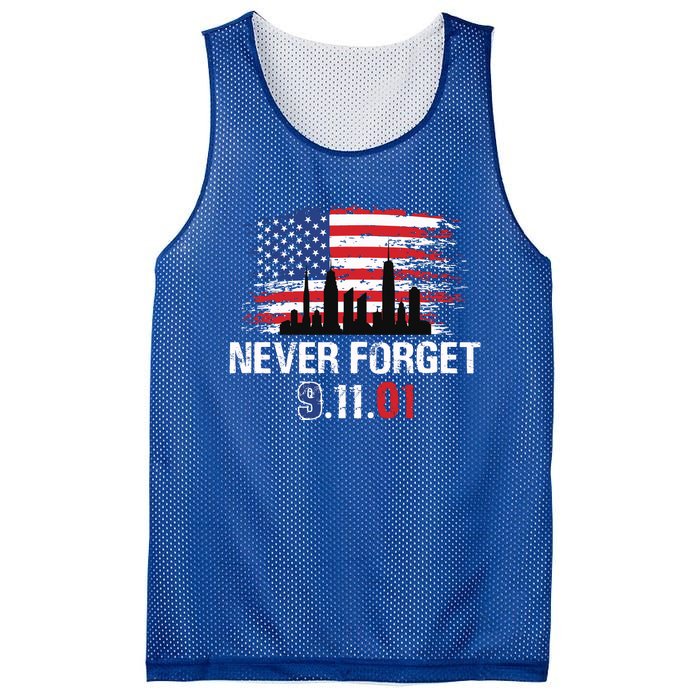 Never Forget 9.11.01 Mesh Reversible Basketball Jersey Tank