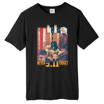 Never Forget 9 11 September 11 Memorial New York City Firefighter Tall Fusion ChromaSoft Performance T-Shirt