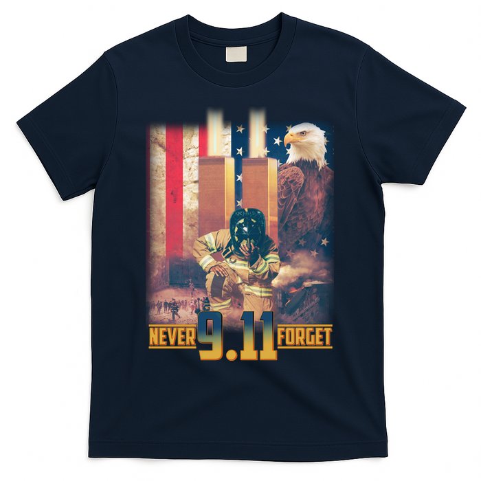 Never Forget 9 11 September 11 Memorial New York City Firefighter T-Shirt