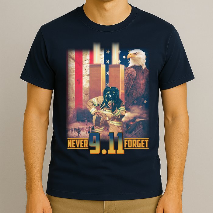 Never Forget 9 11 September 11 Memorial New York City Firefighter T-Shirt
