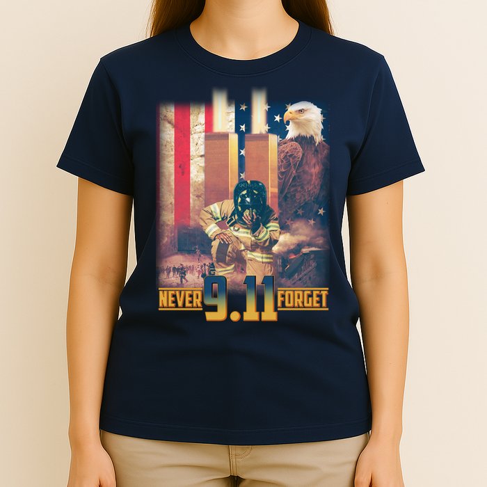 Never Forget 9 11 September 11 Memorial New York City Firefighter T-Shirt