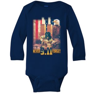 Never Forget 9 11 September 11 Memorial New York City Firefighter Baby Long Sleeve Bodysuit