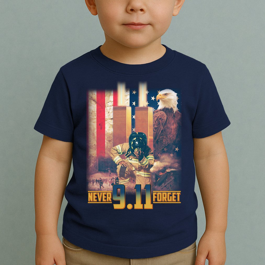 Never Forget 9 11 September 11 Memorial New York City Firefighter Toddler T-Shirt