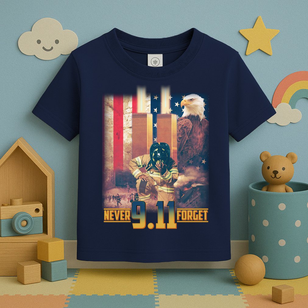 Never Forget 9 11 September 11 Memorial New York City Firefighter Toddler T-Shirt