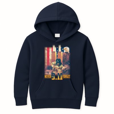 Never Forget 9 11 September 11 Memorial New York City Firefighter Kids Hoodie