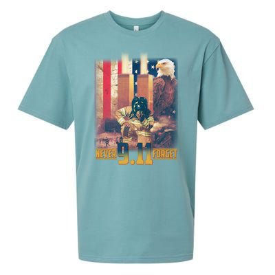 Never Forget 9 11 September 11 Memorial New York City Firefighter Sueded Cloud Jersey T-Shirt