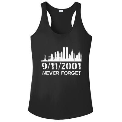 Never Forget 911 20th Anniversary Patriot Memorial Day Ladies PosiCharge Competitor Racerback Tank