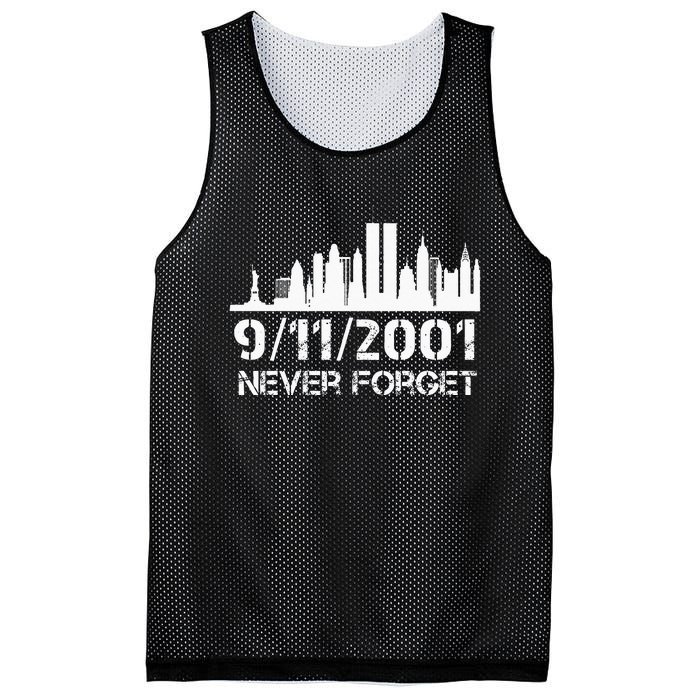 Never Forget 911 20th Anniversary Patriot Memorial Day Mesh Reversible Basketball Jersey Tank