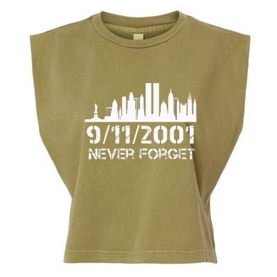 Never Forget 911 20th Anniversary Patriot Memorial Day Garment-Dyed Women's Muscle Tee