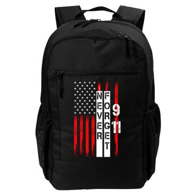 Never Forget 9 11 Nine Eleven Memorial Distressed US American Flag Backpack
