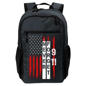 Never Forget 9 11 Nine Eleven Memorial Distressed US American Flag Daily Commute Backpack