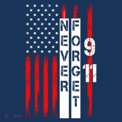 Never Forget 9 11 Nine Eleven Memorial Distressed US American Flag T-Shirt