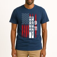 Never Forget 9 11 Nine Eleven Memorial Distressed US American Flag Tall T-Shirt