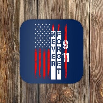 Never Forget 9 11 Nine Eleven Memorial Distressed US American Flag Coaster