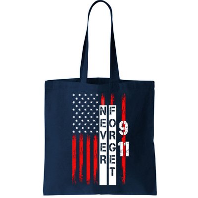 Never Forget 9 11 Nine Eleven Memorial Distressed US American Flag Bag