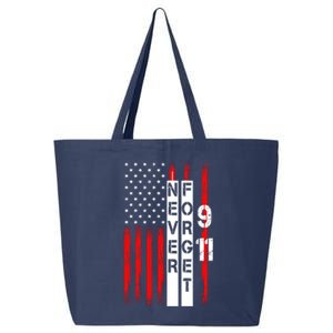 Never Forget 9 11 Nine Eleven Memorial Distressed US American Flag 25L Jumbo Tote