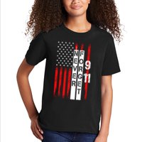 Never Forget 9 11 Nine Eleven Memorial Distressed US American Flag Kids T-Shirt