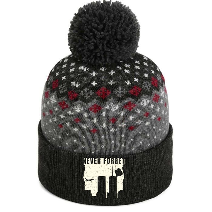 Never Forget 9.11 Patriot Day The Baniff Cuffed Pom Beanie