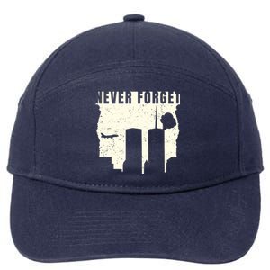 Never Forget 9.11 Patriot Day 7-Panel Snapback Hat