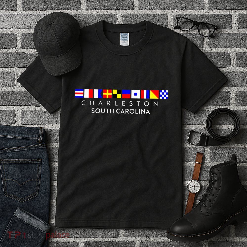 Nautical Flag Alphabet Gift Charleston South Carolina Tall T-Shirt